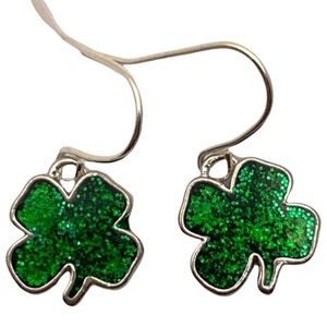 ENAMEL Glitter Shamrock Earrings